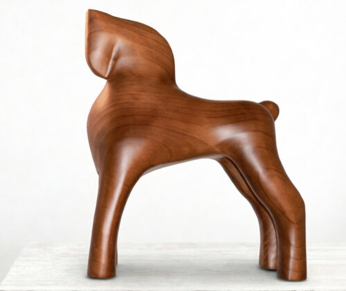 Escultura de madera caballo equitación