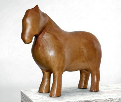Escultura de madera caballo pony