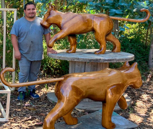 Esculturas pareja de pumas - Imagen 3