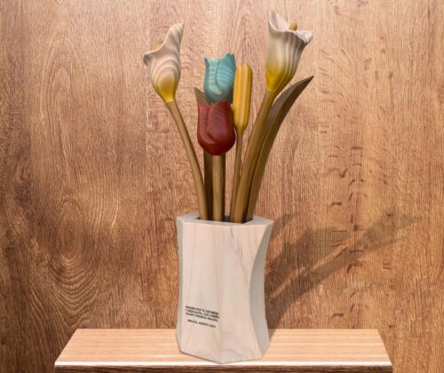 Esculturas macetero pilar tulipanes y calas nominativo - Imagen 2