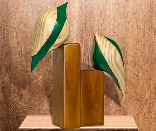 Esculturas de madera aves en base - Imagen 6