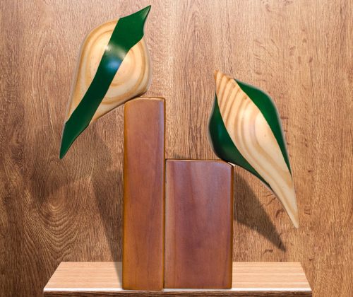 Esculturas de madera aves en base - Imagen 5