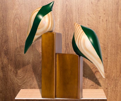 Esculturas de madera aves en base - Imagen 4