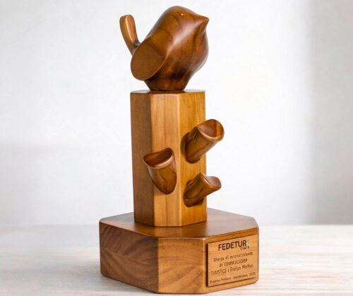 Esculturas en madera chucao premio anual FEDETUR